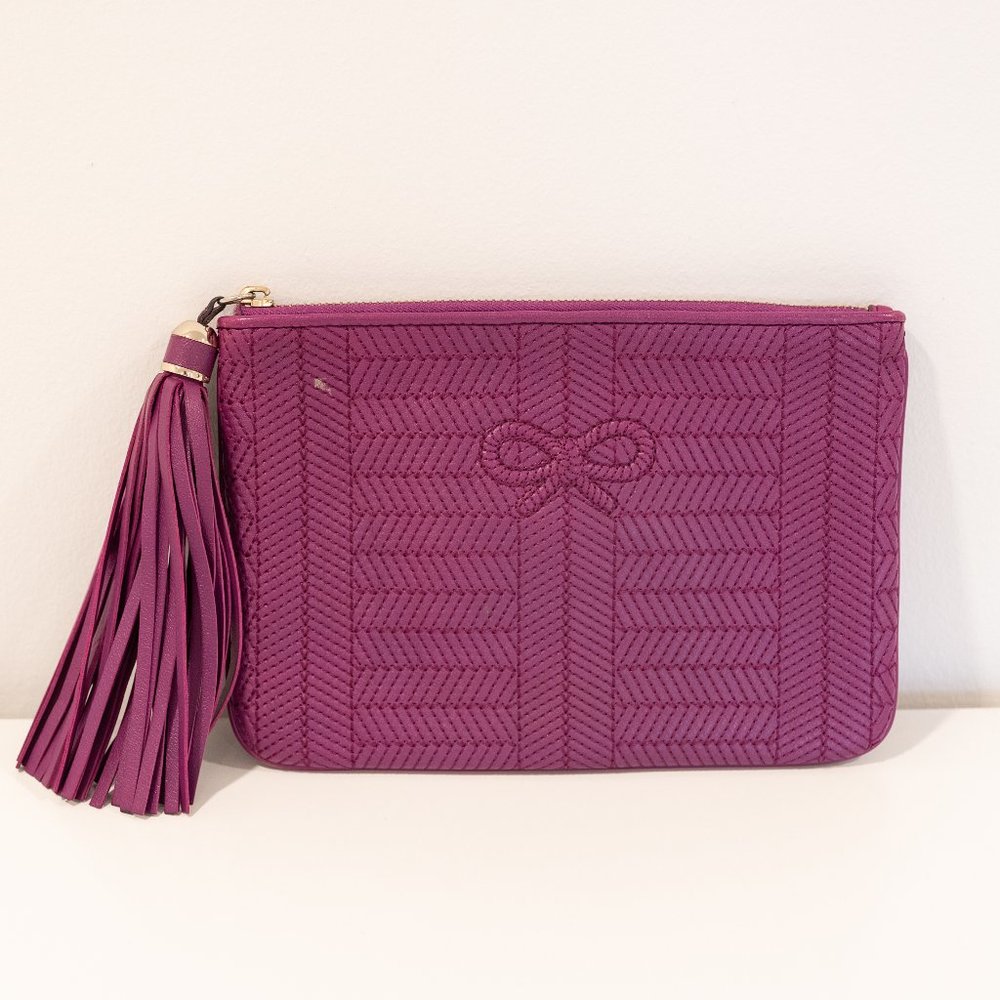 Anya Hindmarch Purple Woven Clutch